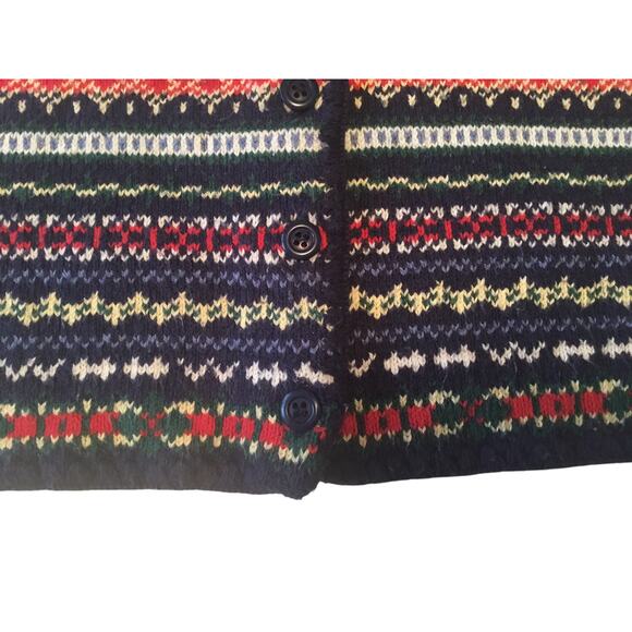 Northern Reflections Vintage Vest Knit Fair Isle Button Front - Picture 4 of 4